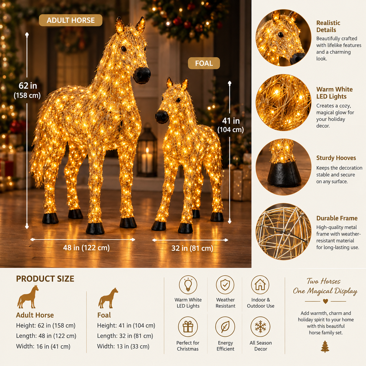 Double Horse Light-Up Christmas Set.