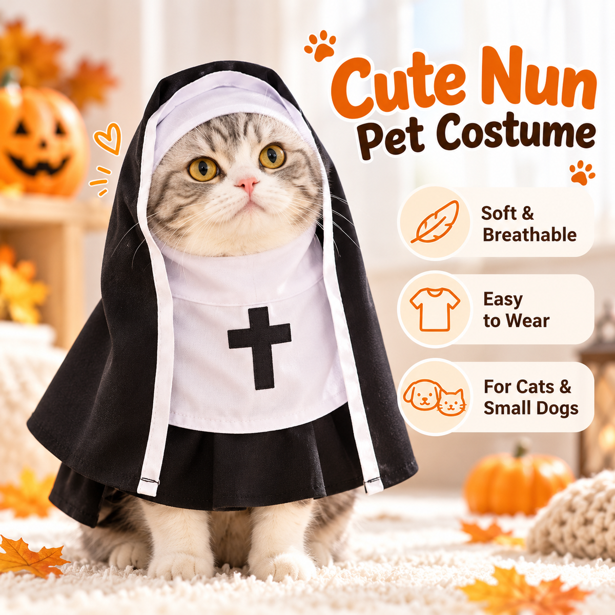 😹 Holy Cuteness! Pet Nun Costume
