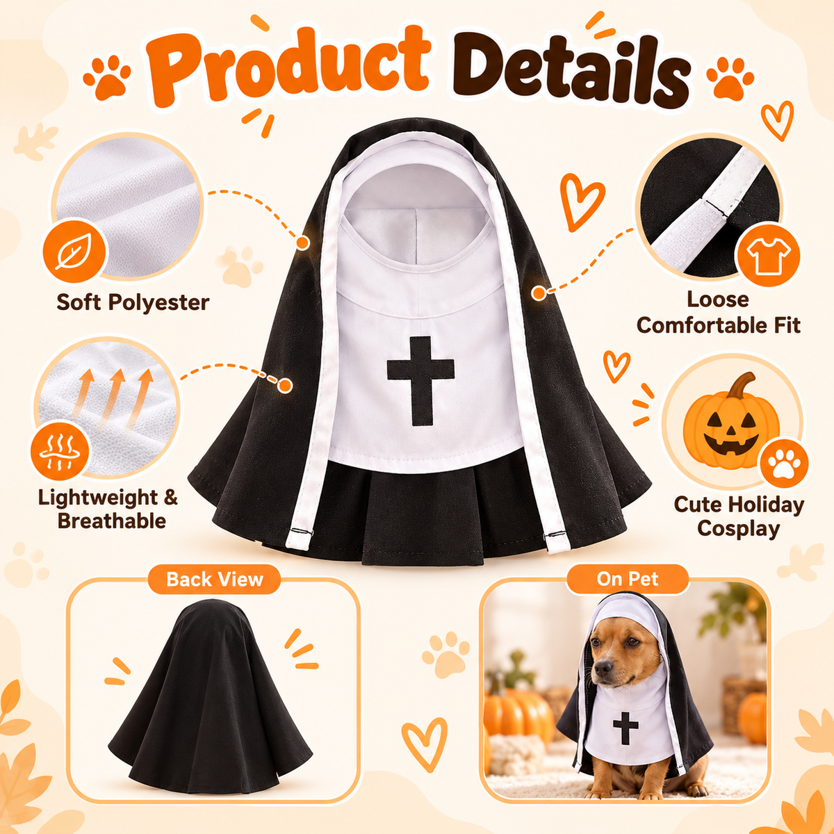 😹 Holy Cuteness! Pet Nun Costume