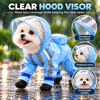 🌧️Small Dog Raincoat and Rain Shoes Set🎒