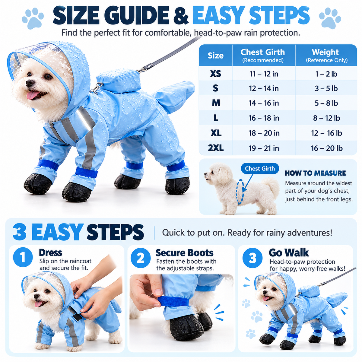 🌧️Small Dog Raincoat and Rain Shoes Set🎒