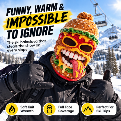 😂Funny Food Knit Balaclava – Warm Full-Face Ski Mask for Winter Adventures
