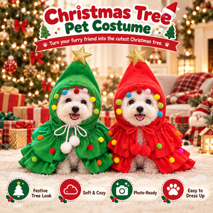🎄 Christmas Tree Pet Costume for Small Dogs