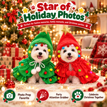 🎄 Christmas Tree Pet Costume for Small Dogs
