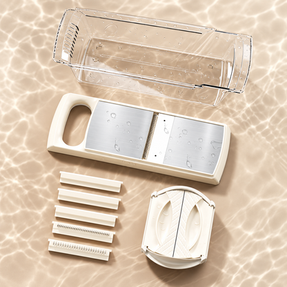 🥕Vegetable Mandoline Slicer with Safe Hand Guard, One-Click Blade Switch