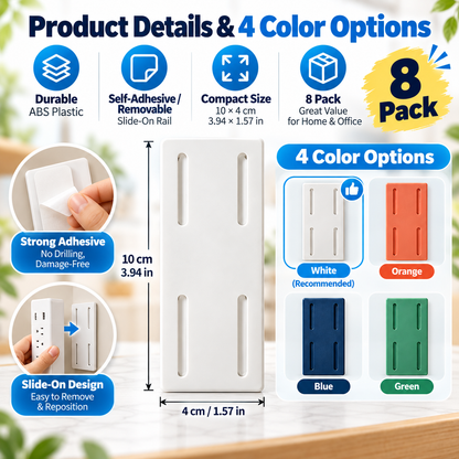 10 Counts Punch-FreePower Strip Holder - Peel,Stick & Organize