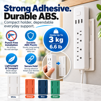 10 Counts Punch-FreePower Strip Holder - Peel,Stick & Organize