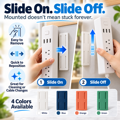 10 Counts Punch-FreePower Strip Holder - Peel,Stick & Organize