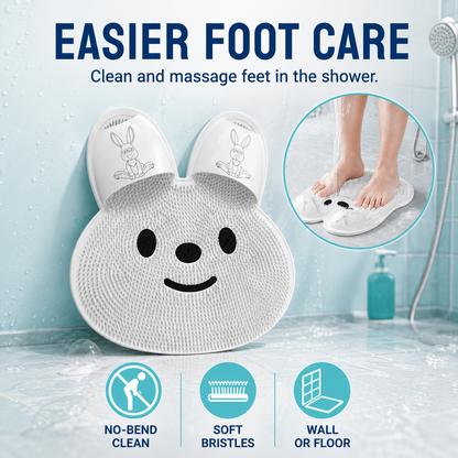 Hands-Free Bunny Shower Foot Scrubber Mat