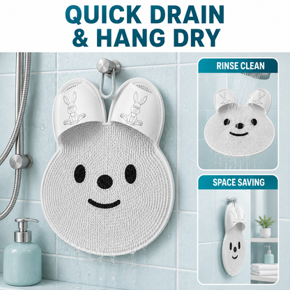 Hands-Free Bunny Shower Foot Scrubber Mat