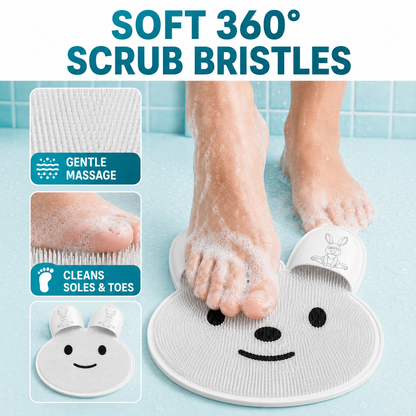Hands-Free Bunny Shower Foot Scrubber Mat
