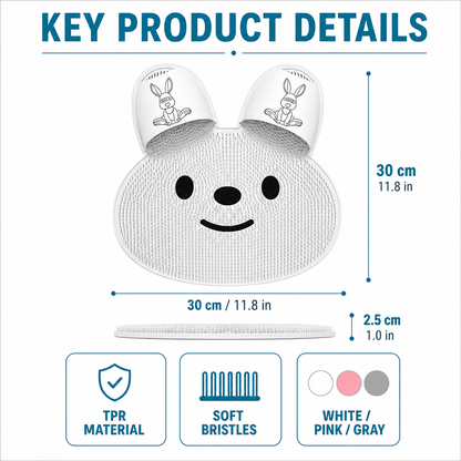 Hands-Free Bunny Shower Foot Scrubber Mat