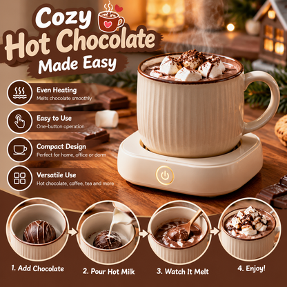 🔥CozyGlow Mug Warmer – Chocolate Melting & Hot Drink Warming