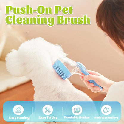 🐾 Pet Shampoo Dispenser & Grooming Brush, Suitable for Dogs & Cats, Gentle Massage Tool