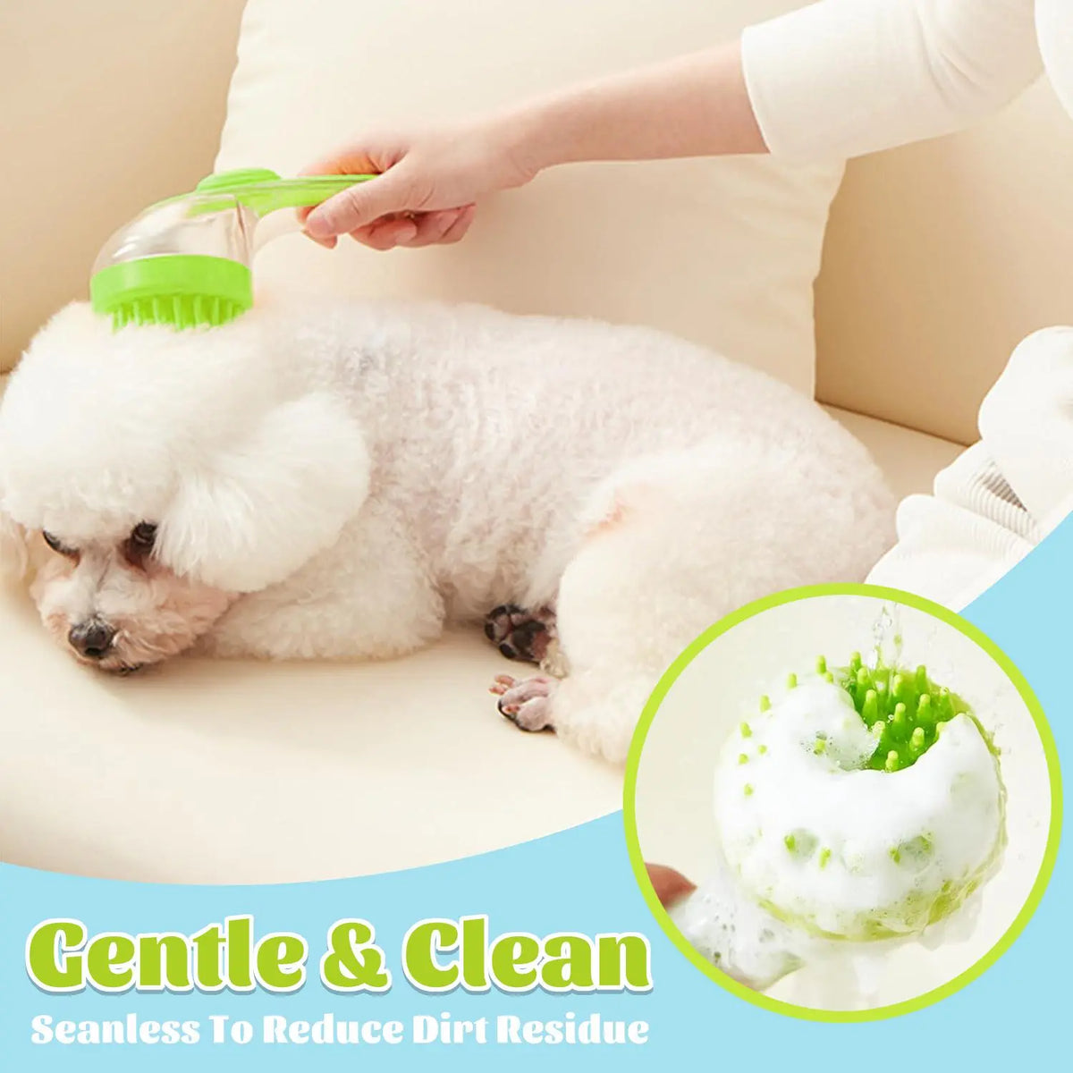 🐾 Pet Shampoo Dispenser & Grooming Brush, Suitable for Dogs & Cats, Gentle Massage Tool