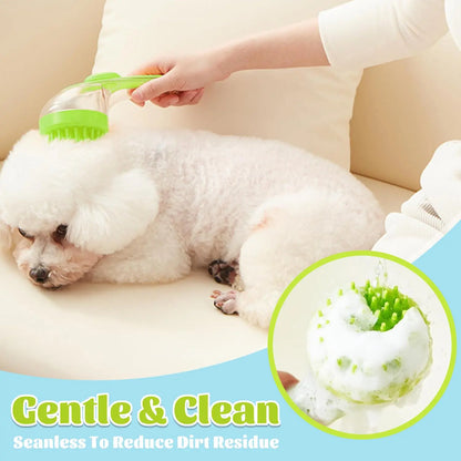 🐾 Pet Shampoo Dispenser & Grooming Brush, Suitable for Dogs & Cats, Gentle Massage Tool