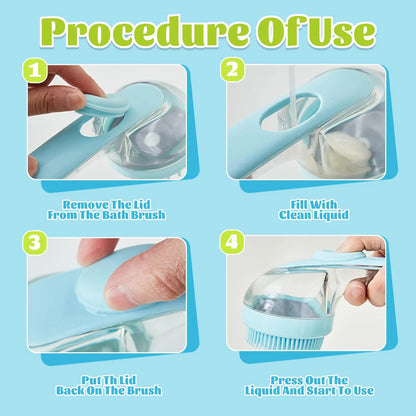 🐾 Pet Shampoo Dispenser & Grooming Brush, Suitable for Dogs & Cats, Gentle Massage Tool