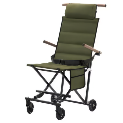 🪑 Lightweight Folding Travel Chair with Wheels – Portable Rolling Seat for Family Outings