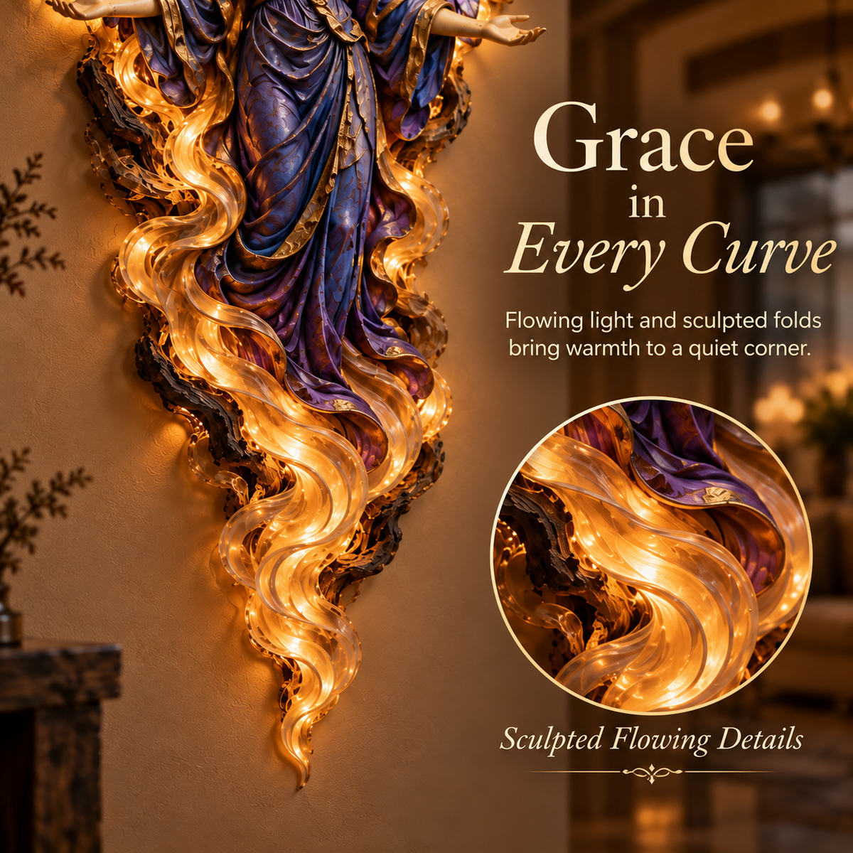 🪽 Lighted Angel Wall Sculpture – A Daily Reminder of Faith