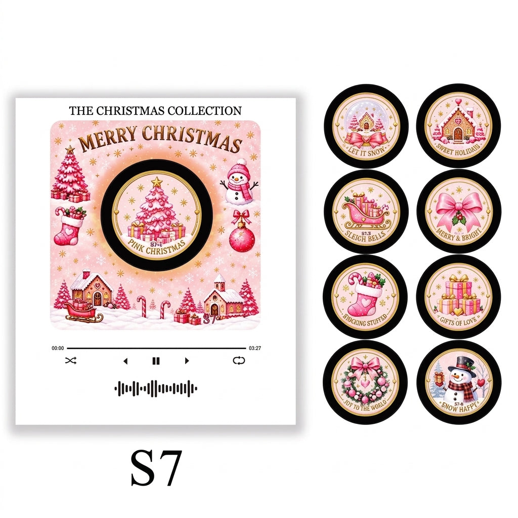 Christmas Vinyl Player Fridge Record NFC Magnetic Music Box Set