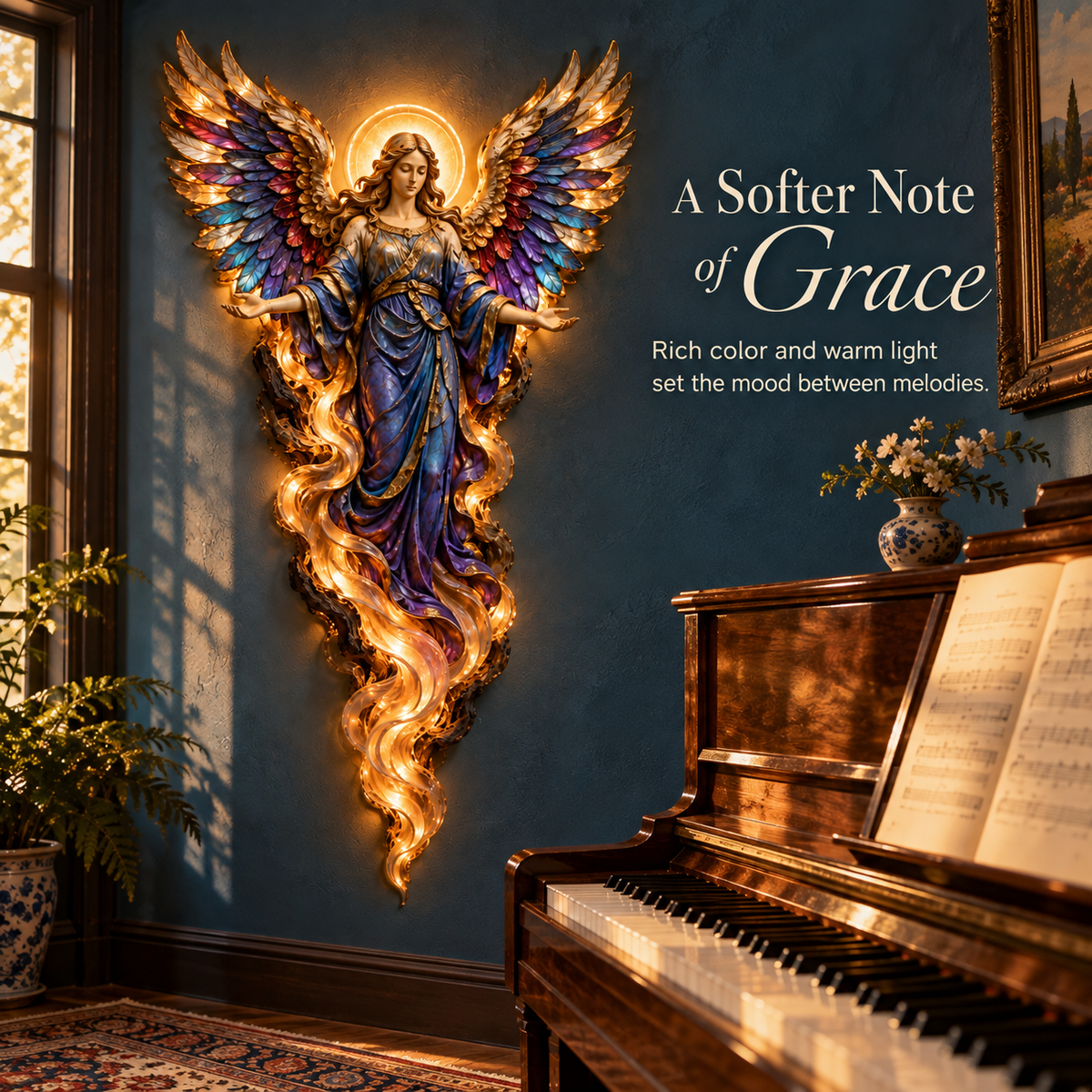🪽 Lighted Angel Wall Sculpture – A Daily Reminder of Faith