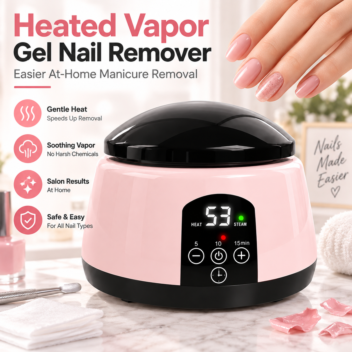 💅 Heated Vapor Gel Nail Remover – Easier At-Home Manicure Removal