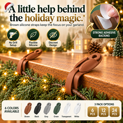 🎄 No-Drill Christmas Garland Hangers – Flexible Silicone Holders for Mantels, Staircases & Holiday Decor ✨