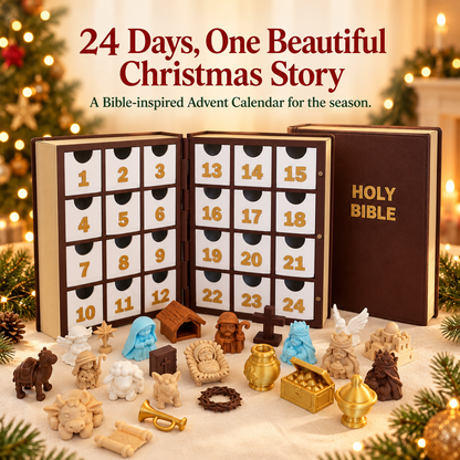 🎁3D Bible Advent Calendar with 24 Nativity Miniatures & Verse Cards