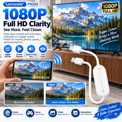 📺 Wireless HDMI Screen Mirroring Adapter – 1080P Plug & Play