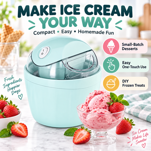 📦Free Shipping🎁Mini Homemade Ice Cream Maker 🍦 Personal Frozen Dessert Machine