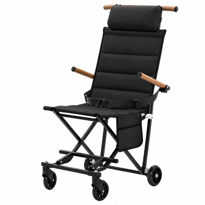🪑 Lightweight Folding Travel Chair with Wheels – Portable Rolling Seat for Family Outings