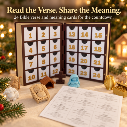 🎁3D Bible Advent Calendar with 24 Nativity Miniatures & Verse Cards