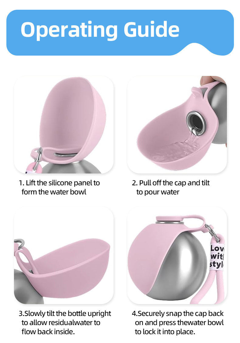 2-in-1 Pet Travel Water Bottle