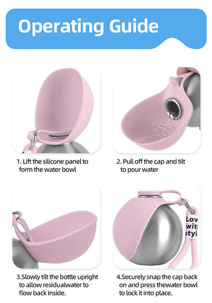 2-in-1 Pet Travel Water Bottle