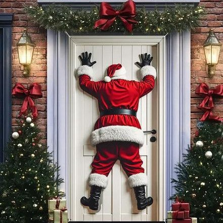 🎄🎅Christmas Door Cover, Holiday Entrance Decoration, 90x180cm Polyester Wrap for Indoor Outdoor Use🎁