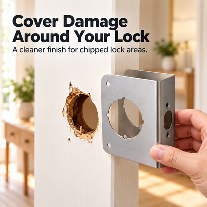 Stainless Steel Door Lock Reinforcement Plate | U-Shaped