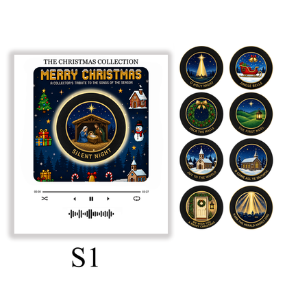 Christmas Vinyl Player Fridge Record NFC Magnetic Music Box Set
