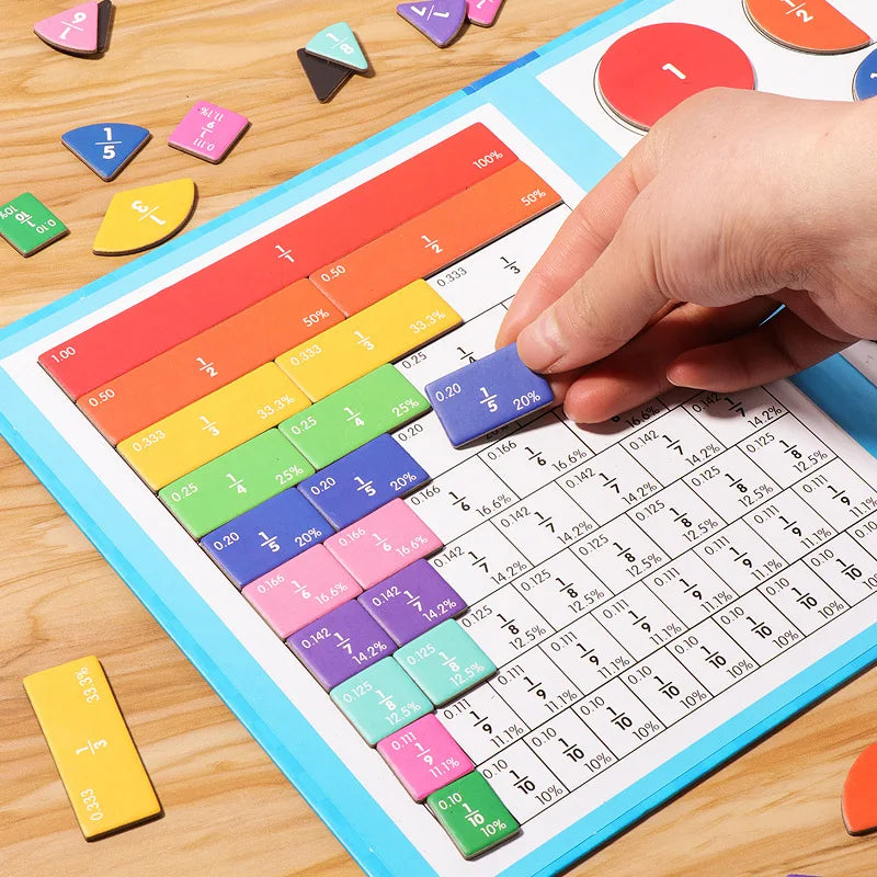 Montessori Magnetic Book Fraction Puzzle for Children - Sensory Kids