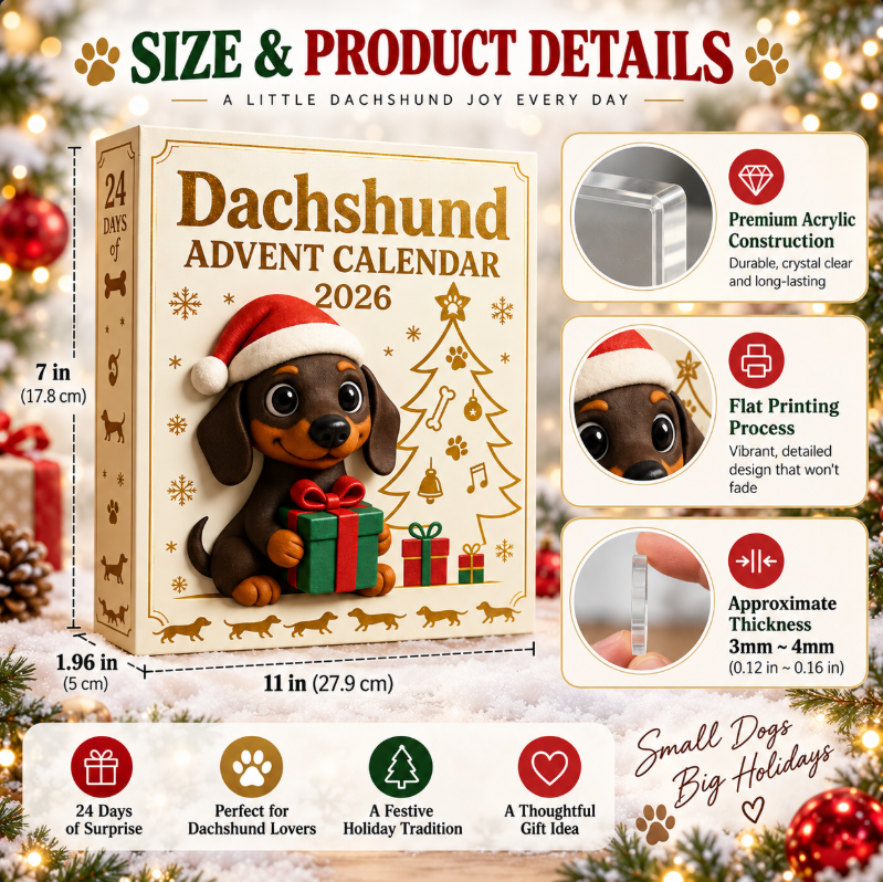 🎄🐾 2026 Dachshund Advent Calendar — 24 Days of Wiener Dog Wonder! 🐶✨