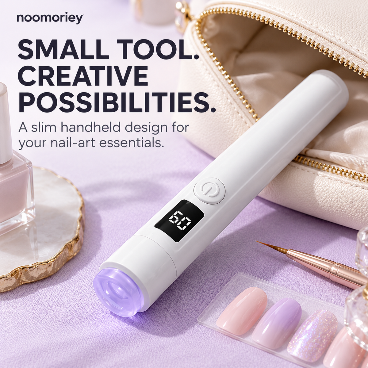Slim portable rechargeable nail art curing lamp