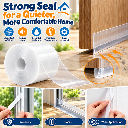 🚪 Self-Adhesive Weather Seal Strip | 32.8 FT Flexible Door & Window Gap Seal