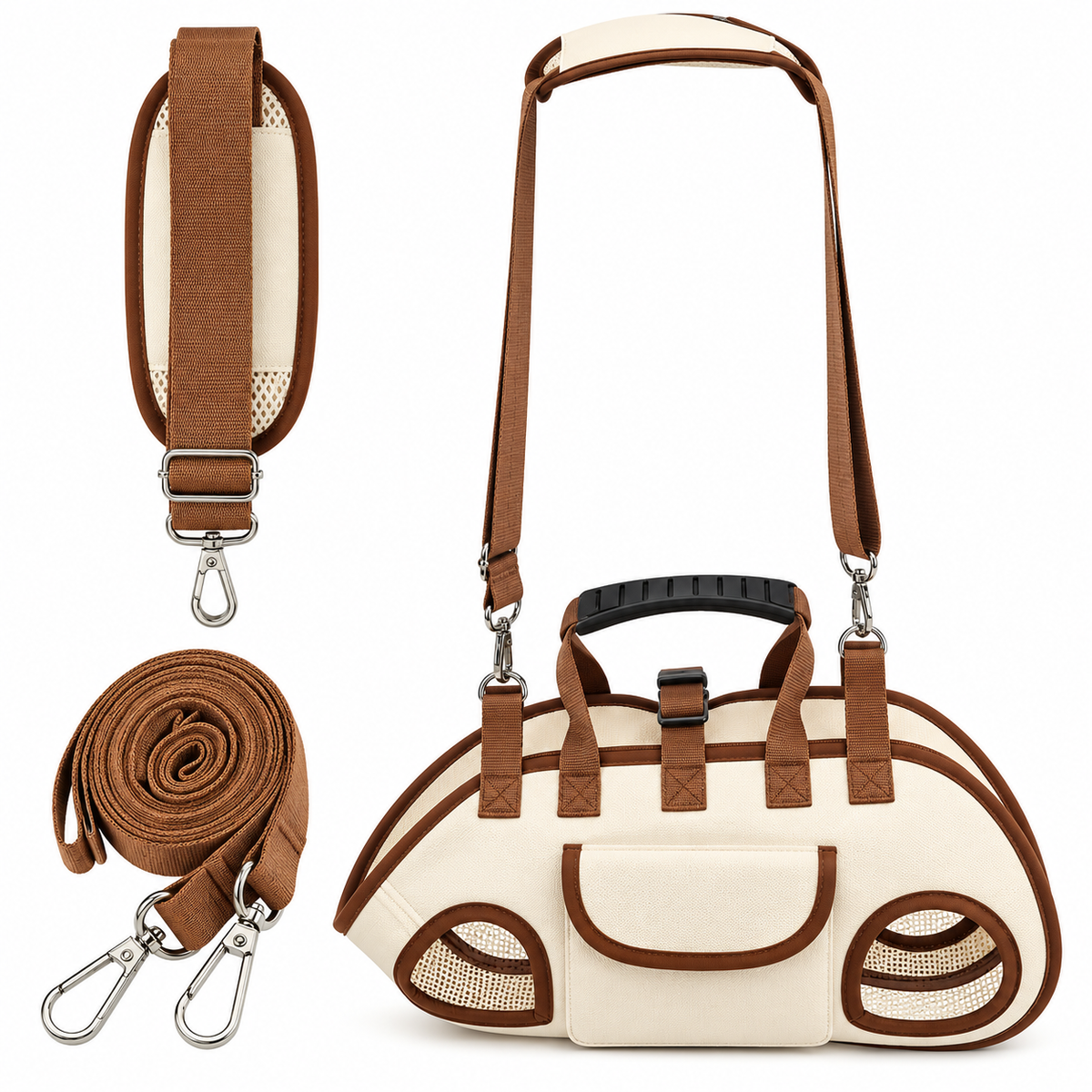 🐾 Hands-Free Pet Carrier – Adjustable Shoulder Bag for Cats & Small Dogs
