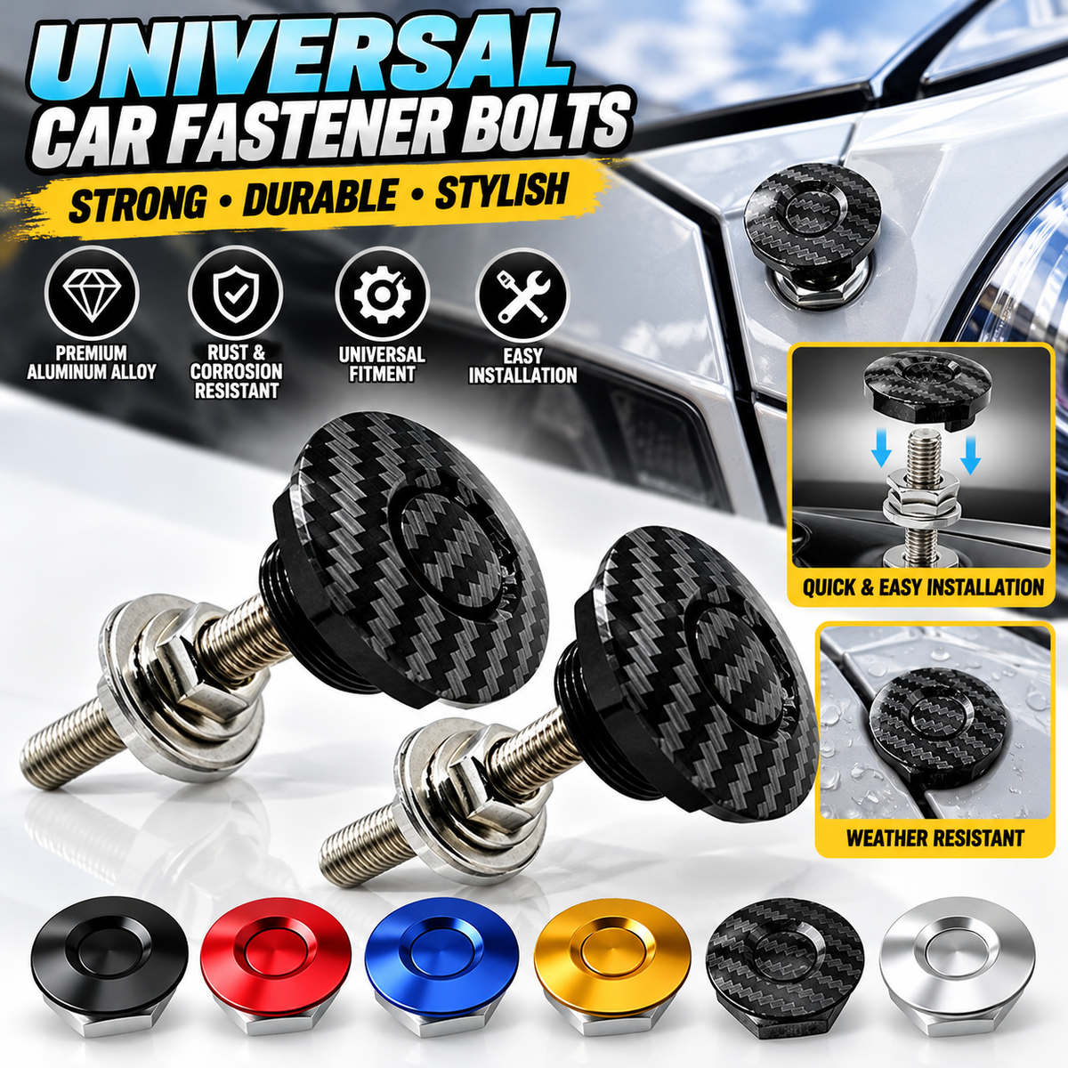 🔩 30mm Push-Button Quick-Release Latch Kit | 4-Piece Set