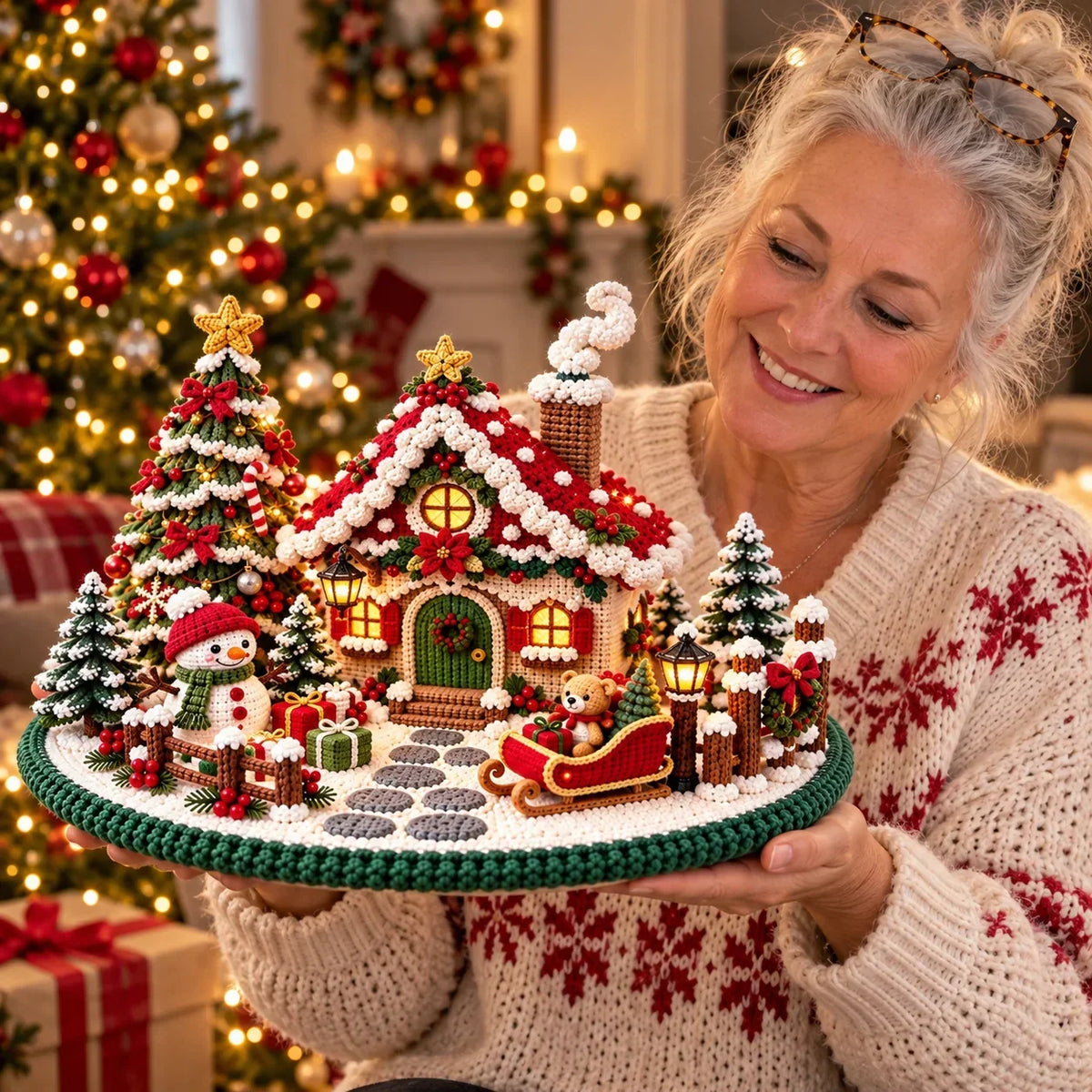 Häkelanleitung für ein weihnachtliches Winterdorf mit Chalet – Amigurumi