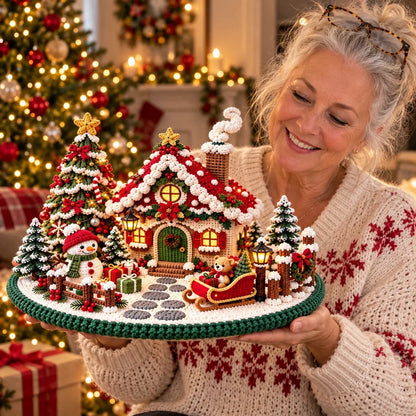 Häkelanleitung für ein weihnachtliches Winterdorf mit Chalet – Amigurumi