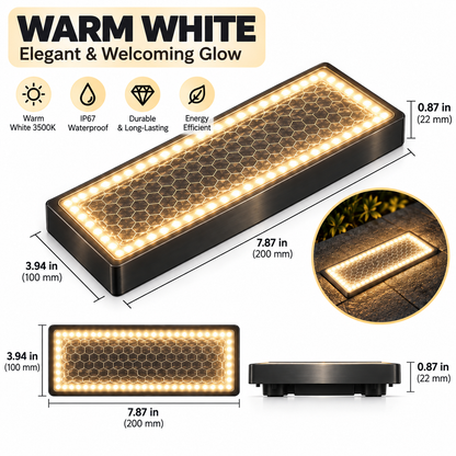 ☀️ Solar Recessed Paver Lights | Warm White or RGBW Outdoor Path Lighting