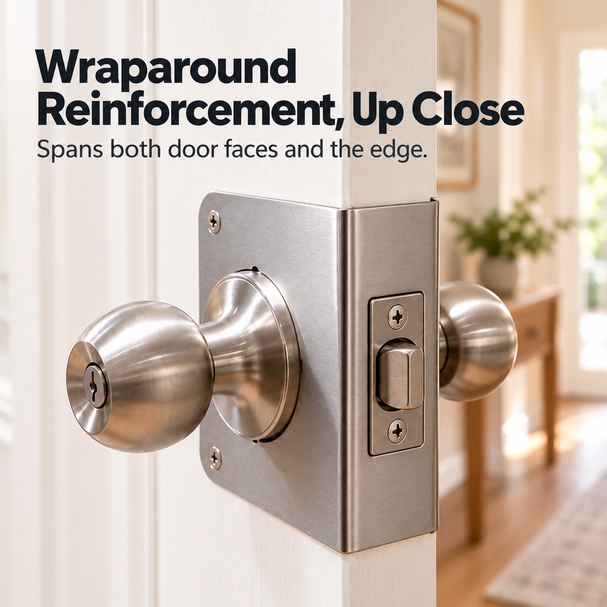 Stainless Steel Door Lock Reinforcement Plate | U-Shaped