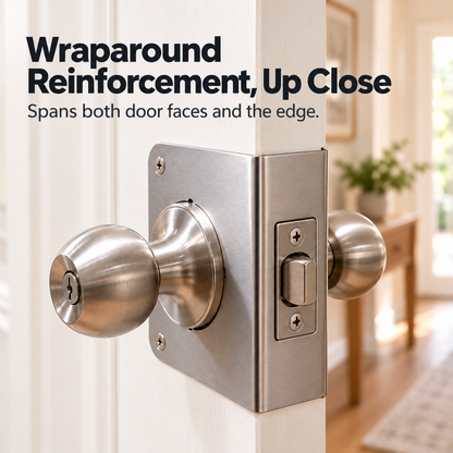 Stainless Steel Door Lock Reinforcement Plate | U-Shaped