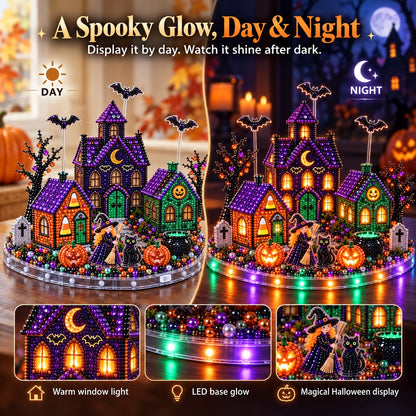 3D DIY Diamond Art Halloween Village Kit