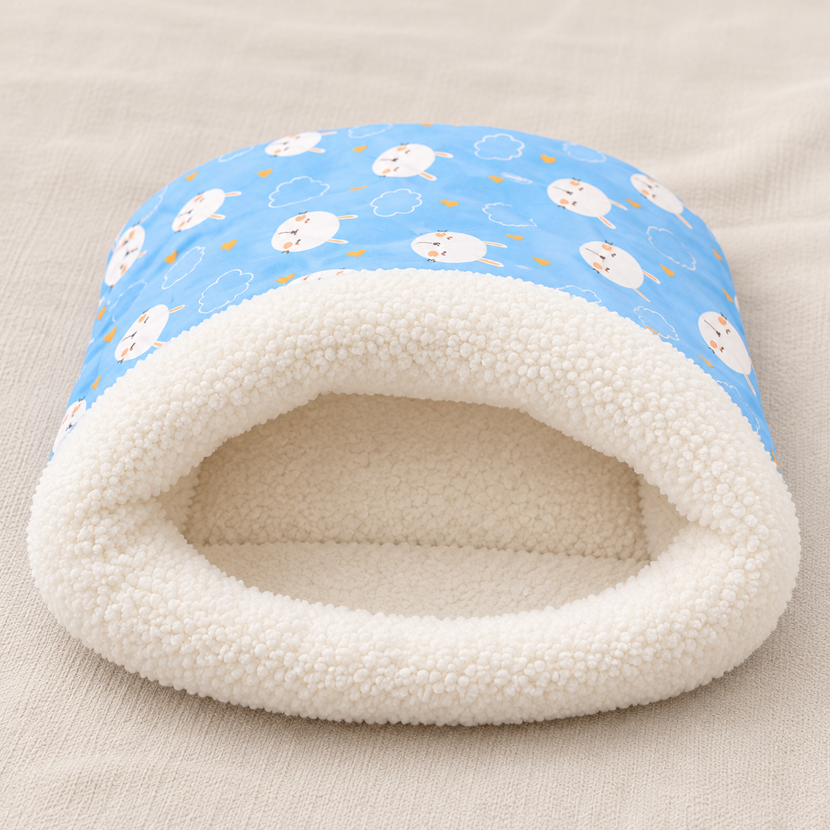 🐾 Cozy Fleece Pet Sleeping Bag – Soft Snuggle Bed for Cats & Small Dogs 💤
